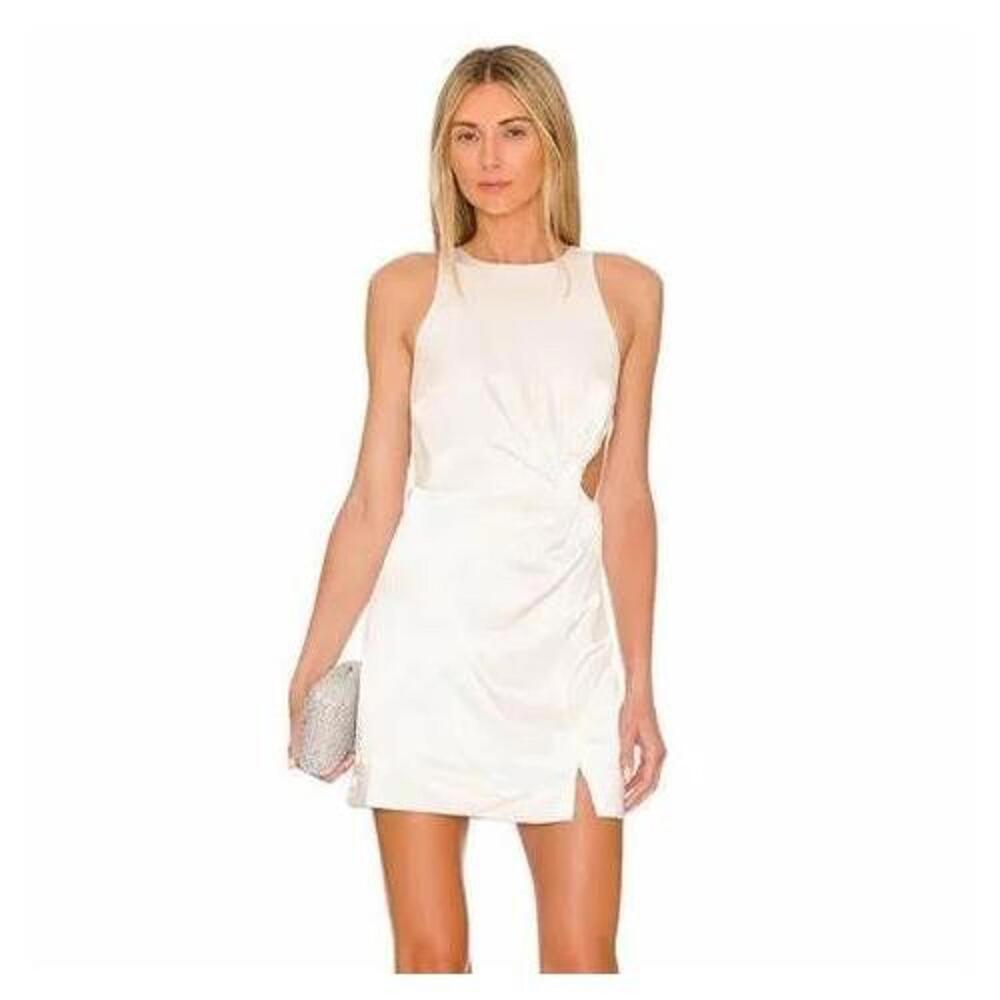 For Love & Lemons “Lucy” Mini Dress in White Satin Size Large
